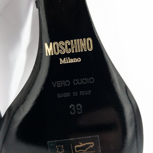 Moschino Women's Patent-Leather Pointed Toe Wedge Ankle Boots - Picture 10 of 14